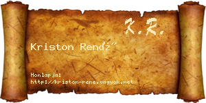 Kriston René névjegykártya